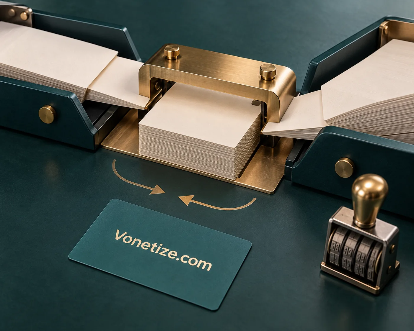 Monetization & Settlement: an editorial study in teal and paper